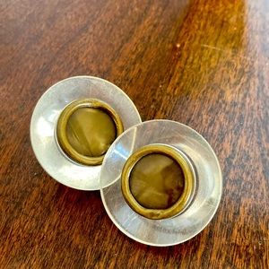 Lucite and Brass Buttons